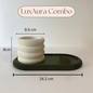 LuxAura Ribbed Planter & Tray Set