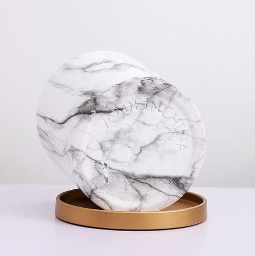 Luxe Ceramic Grey Marble Planter
