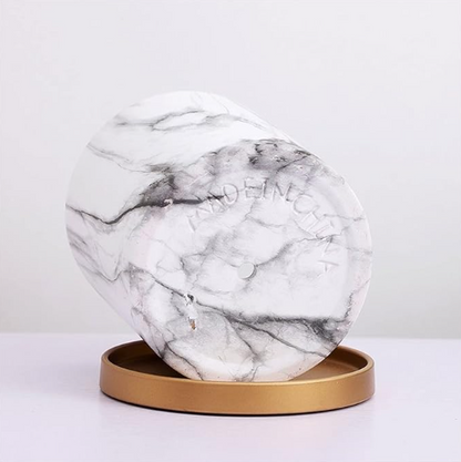 Luxe Ceramic Grey Marble Planter