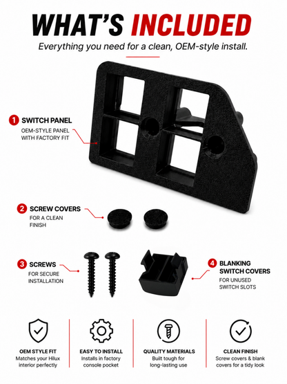 Toyota Hilux N90 2026+ Switch Panel | Workmate & SR Models